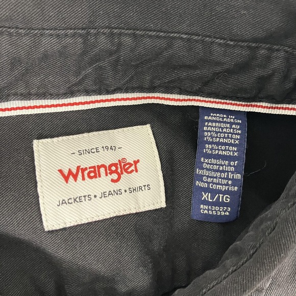 Wrangler Shirt Mens XL Black Denim Western Snap Long Sleeve Cowboy Workwear - Picture 5 of 8